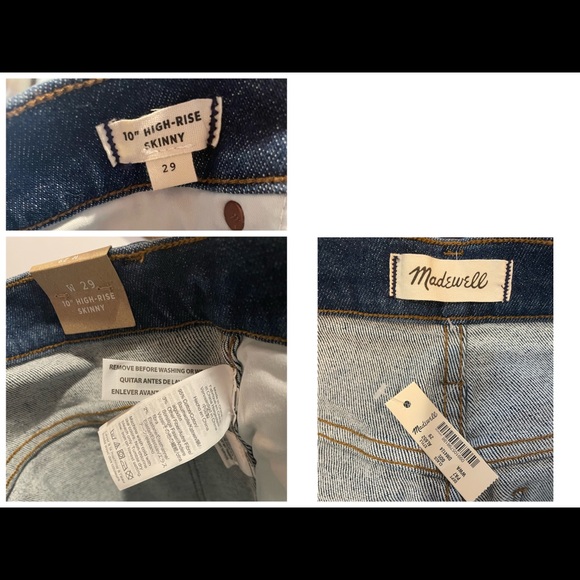 NWT Madewell 10” High-Rise Skinny Jeans in Winston Wash with Magic Pockets - Picture 10 of 10